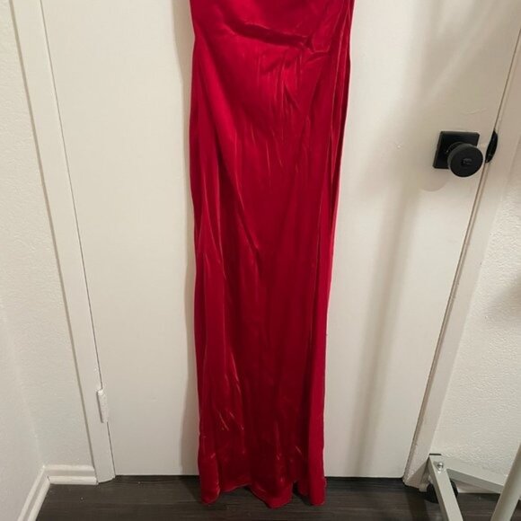 NEW SER.O.YA Amina Dress in Red Silk Satin Maxi Gown XL XLarge - Picture 5 of 8